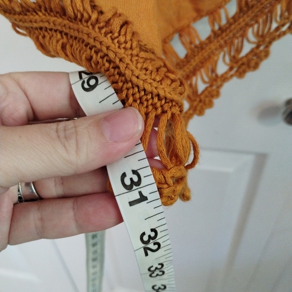 Vivid Importers mustard yellow boho sleeveless‎ V-Neck top - Picture 5 of 6